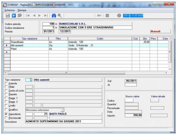 Budget e Costi - software paghe Ranocchi GIS