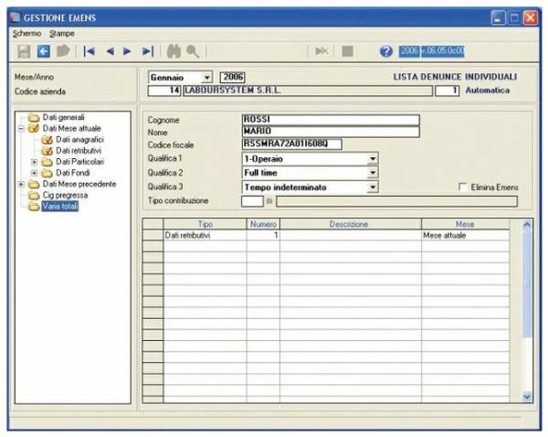 enti assistenziali e previdenziali - software paghe Ranocchi GIS