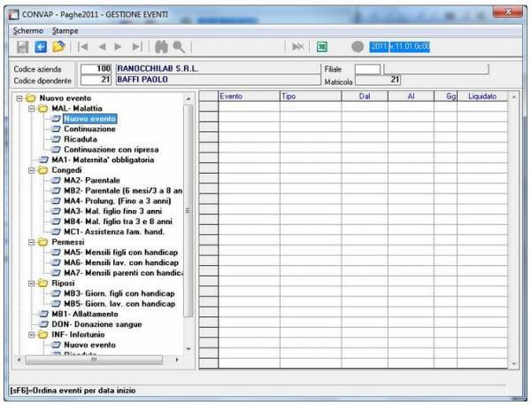 Gestione Eventi e Adempimenti - software ranocchi Paghe Gis