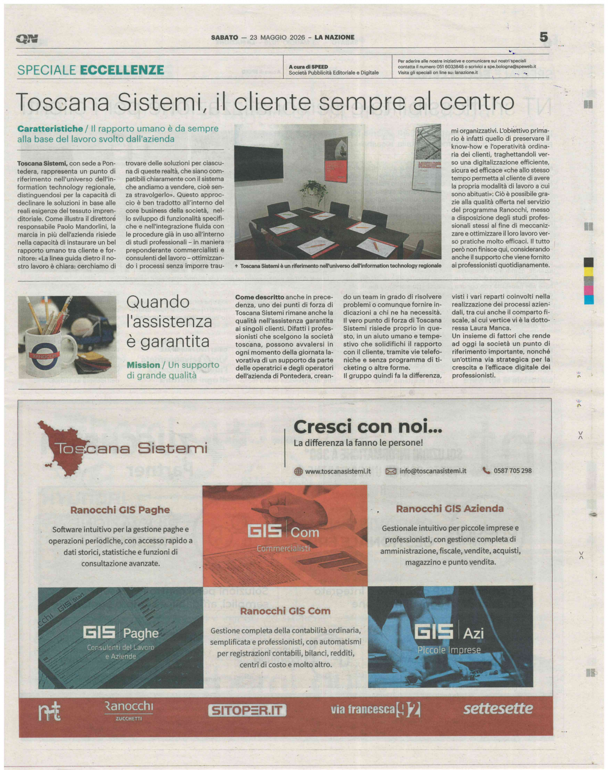 Speciale la Nazione Le Eccellenze del Territorio, Toscana Sistemi srls